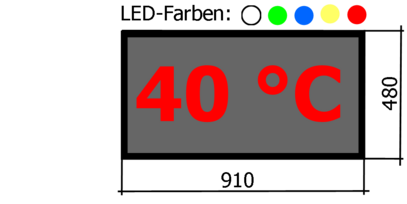 Uhr mit DCF-Empfänger, Funktemperatur, einfarbig, indoor und outdoor, lesbar ca. 200 m
