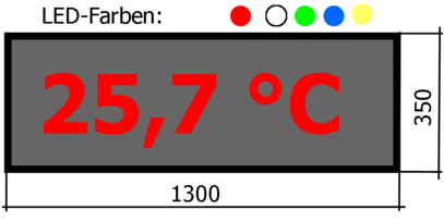 Uhr mit DCF-Empfänger, Funktemperatur, einfarbig, indoor und outdoor, lesbar ca. 125 m