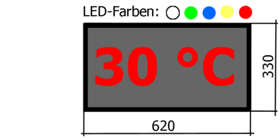 Uhr mit DCF-Empfänger, Funktemperatur, einfarbig, indoor und outdoor, lesbar ca. 150 m