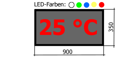 Uhr mit DCF-Empfänger, Funktemperatur, einfarbig, indoor und outdoor, lesbar ca. 125 m
